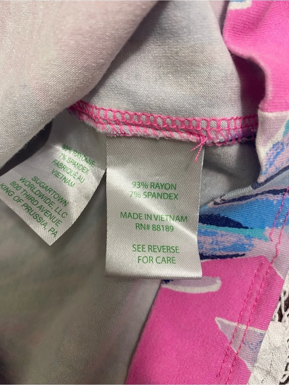 Lilly Pulitzer mini Sophie ruffle dress pink tropical size L (8-10)